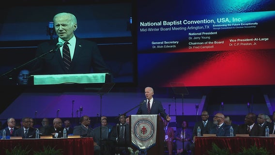 Former vice president Joe Biden campaigns in Arlington