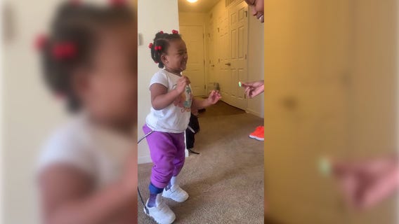 Single mom teaches daughter with cerebral palsy to walk in touching videos