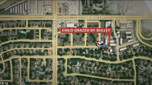 8-year-old grazed by gunfire into Dallas apartments