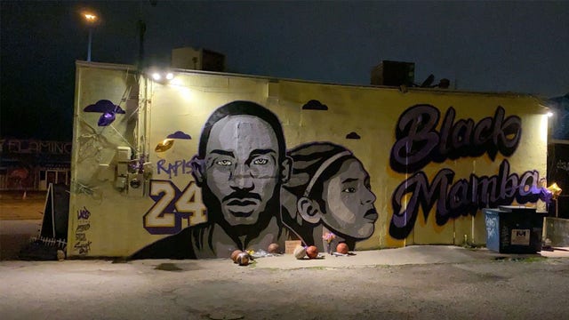 Austin mural of Kobe, Gianna Bryant defaced with 'Rapist'