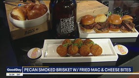 Pecan Smoked Brisket with Fried Mac & Cheese Bites