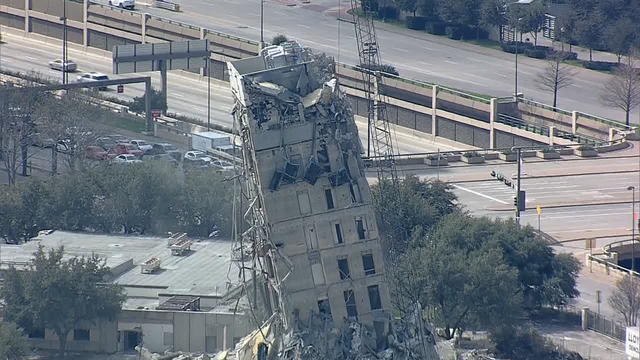 ‘Leaning Tower of Dallas’ demolition could take days or weeks, company says after Day 2 of work
