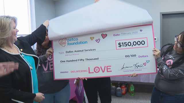 Local animal shelters surprised with Valentine's Day grant donation