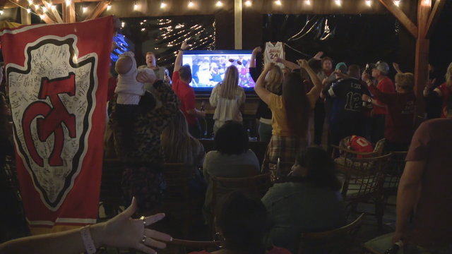 Patrick Mahomes' hometown of Whitehouse cheered him on as he won the Super Bowl