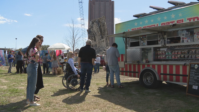 Lawn party held at the ‘Leaning Tower of Dallas’