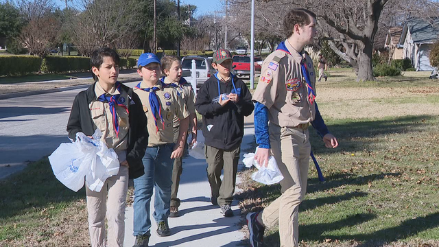 North Texas Boy Scouts taking part in Scouting for Food drive to help feed those in need