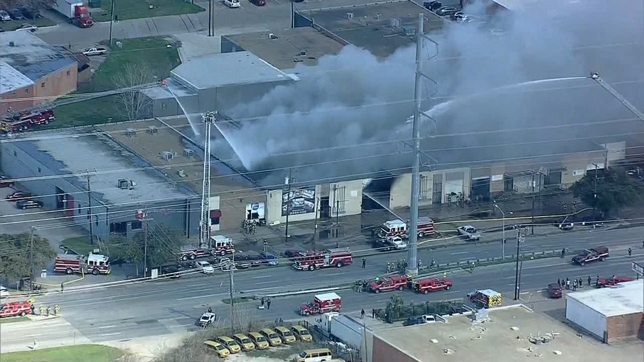 Heavy smoke visible from warehouse fire in Dallas Design District FOX