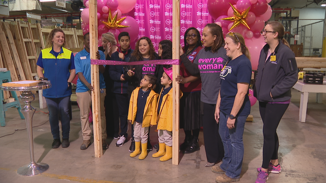 Team of women building Habitat for Humanity homes in Dallas