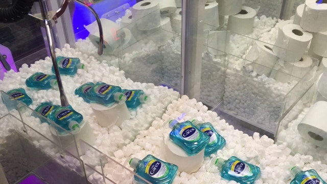 Amid coronavirus shortages, arcade stocks claw machines with soap, toilet paper, hand sanitizer
