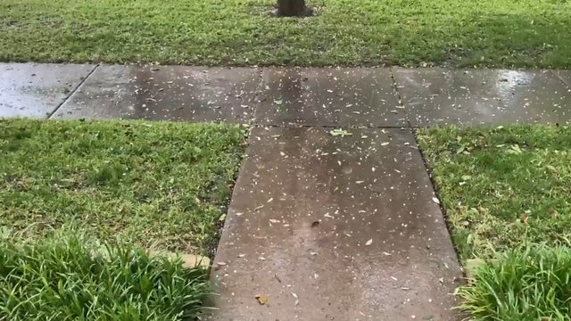 Small hail, rain comes down in some parts of North Texas on Easter Sunday