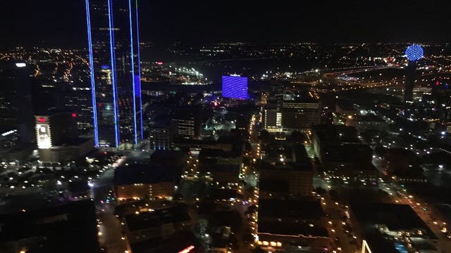 Dallas skyline will light up blue Thursday to honor essential workers during coronavirus pandemic