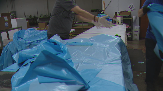 Dallas print shop now making hospital gowns to help stay open during COVID-19 pandemic