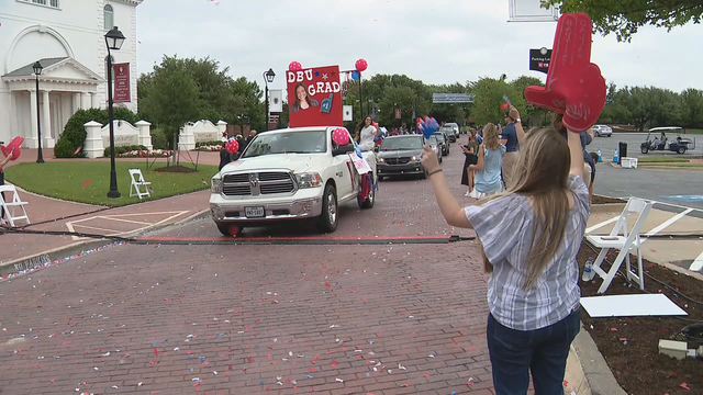 Dallas Baptist University holds drive-thru graduation ceremony
