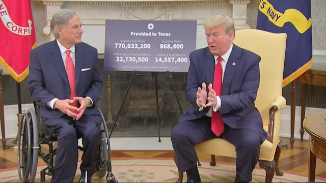 President Trump praises Texas governor for coronavirus efforts
