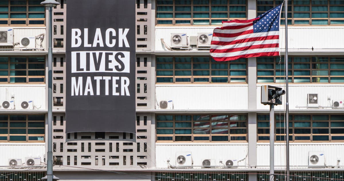 Black Lives Matter banner removed at US Embassy in Seoul | FOX 4 Dallas ...