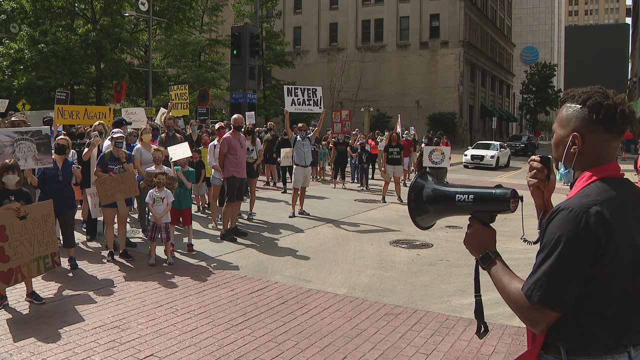 Hundreds take part in march, protest in Dallas for racial equality