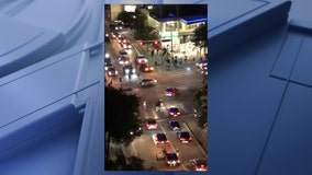 Video shows street racing, stunts going on in Victory Park, right outside American Airlines Center