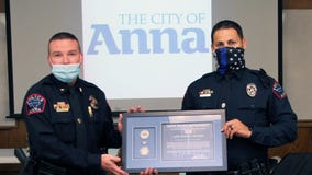 Anna officer honored for pulling man out of burning car