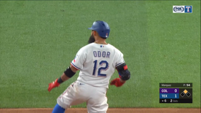 Rangers open new park in 1-0 win over Rockies