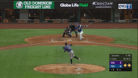 Todd Fraizier hits first home run for the Rangers in Globe Life Field