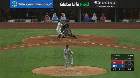 Kelly takes no-hit bid into 7th as Dbacks beat Rangers 4-1