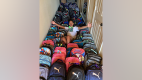 Plano 13-year-old gives backpacks to kids in need
