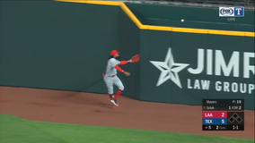 Rangers sweep the Angels as 4-base error on ball over the fence helps them get 7-3 win