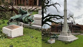 Hurricane Laura topples Louisiana Confederate monument weeks after officials voted to keep it