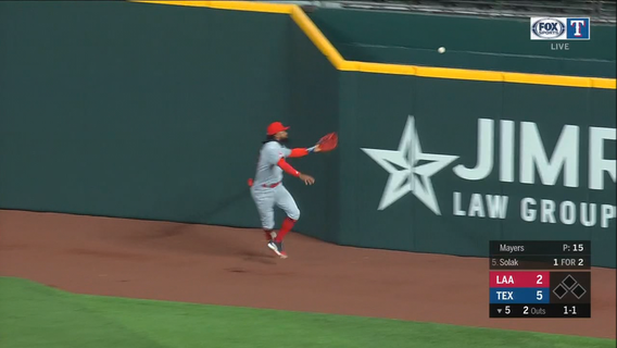 Rangers sweep the Angels as 4-base error on ball over the fence helps them get 7-3 win