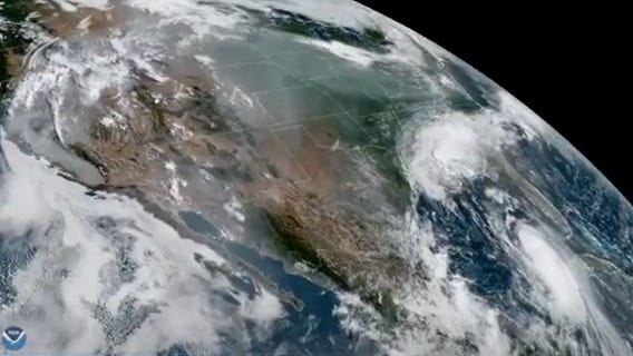 Dual disasters: Incredible satellite imagery captures Hurricane Laura, wildfires in California from space