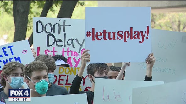 Students protest Dallas ISD's decision to put sports on hold
