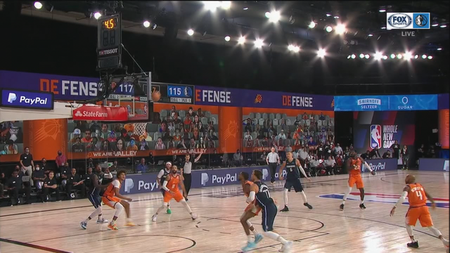 Suns make it 2 straight in restart by topping Mavs 117-115