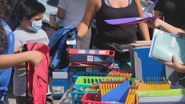 Oak Cliff families given extra support with backpack and grocery giveaway