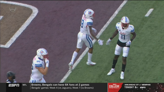 SMU holds on to win first game at Texas State, 31-24