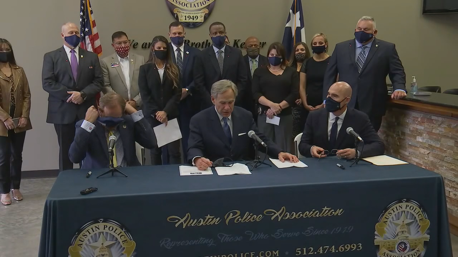 Gov. Abbott Signs 'Back The Blue' Pledge Against Defunding Texas Police ...