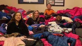 Rowlett family donates nearly 400 coats for kids