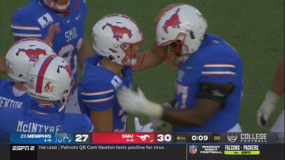 SMU gets late FG for 30-27 win over long-idle No. 25 Memphis