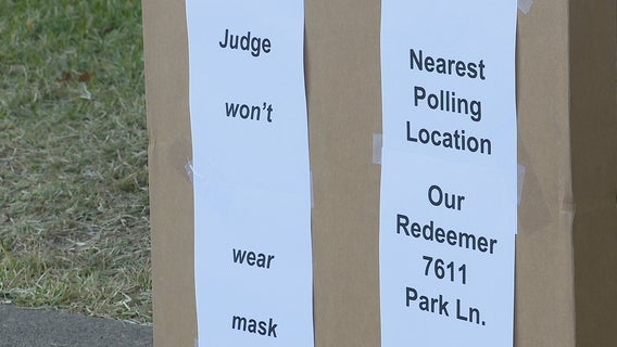Some Dallas County poll workers opt not to wear masks on Election Day