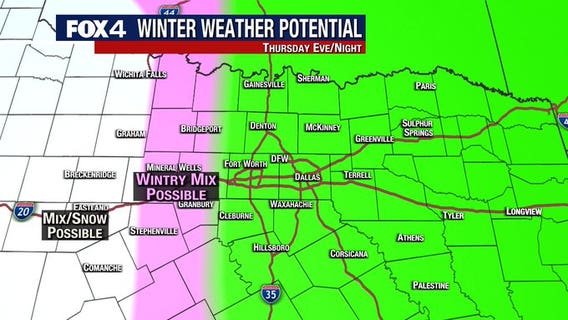 Parts of North Texas could get some wintry mix Thursday night