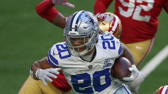 Pollard scores 2 with Elliott out, Cowboys beat 49ers 41-33