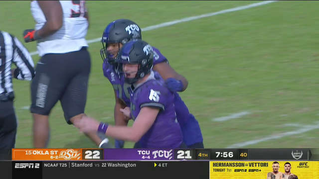 QB Duggan paces TCU in 29-22 win over No. 19 Oklahoma State