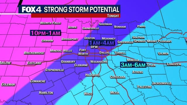 Storms in the forecast Sunday night, and some could be strong to severe