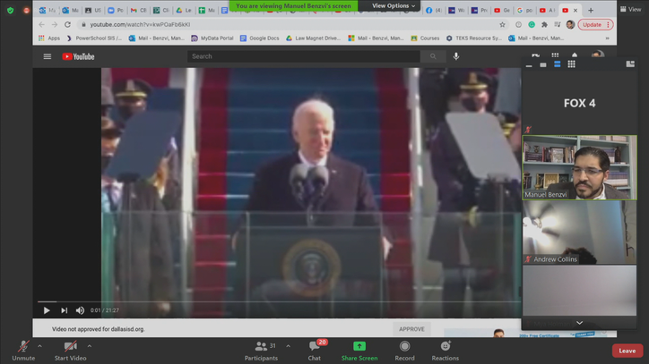Dallas ISD teachers use President Biden's inauguration as a teaching moment for democracy - Vimarsana News