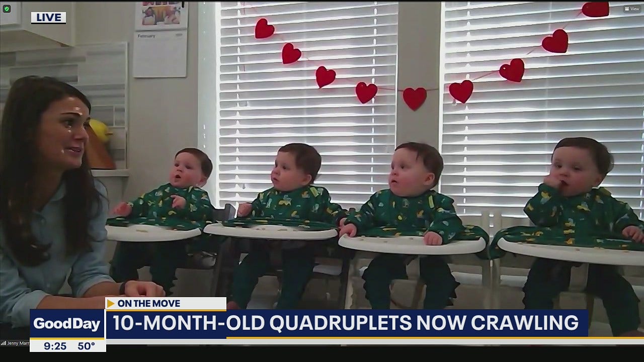 North Texas Identical Quadruplets Now Crawling