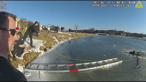 Irving police and fire rescue couple from frozen pond