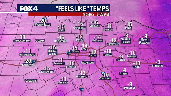 North Texas gets several inches of snow, single digit temperatures Monday morning