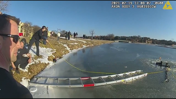 Irving police and fire rescue couple from frozen pond