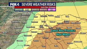 Chance of severe weather for much of North Texas Wednesday night