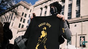 California officer on leave after being spotted at Proud Boys protest