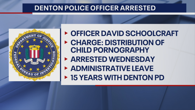 Denton police officer arrested by FBI on child porn distribution charge